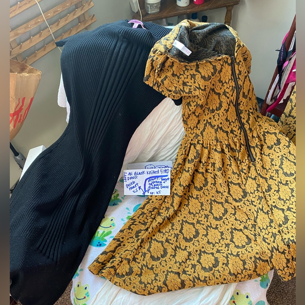 Yellow and black dresses